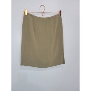 Studio 9 Olive Green Silk Skirt Women's Career Business‎ Casual